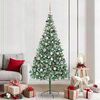vidaXL K&uuml;nstlicher Weihnachtsbaum Gr&uuml;n 210 cm PVC und Stahl