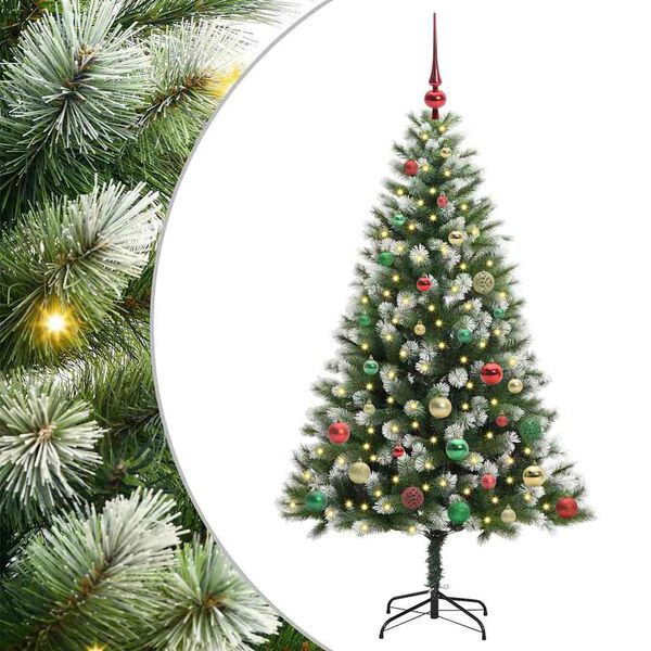 vidaXL K&uuml;nstlicher schwenkbarer Weihnachtsbaum mit flockigem Schnee