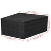 vidaXL 5-tlg. Garten-Lounge-Set mit Auflagen Poly Rattan Schwarz