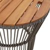 vidaXL Garten-Beistelltische 2 Stk. mit Holzplatte Grau Poly Rattan