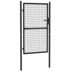 vidaXL Maschen-Gartentor verzinkter Stahl 100 x 150 cm Grau
