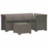 vidaXL 4-Sitzer Garten Sofa mit Kissen Rattan Look PP Hellgrau