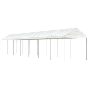 vidaXL Pavillon mit Dach Wei&szlig; 15,61x2,28x2,69 m Polyethylen