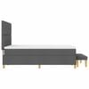 vidaXL Boxspringbett mit Matratze Dunkelgrau 140 x 200 cm Stoff