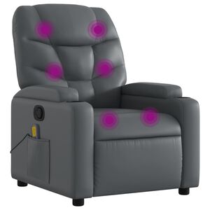 vidaXL Massagesessel Relaxsessel Grau Kunstleder