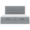 vidaXL Ottoman-Bett mit Matratzen & LEDs Hellgrau 200x200 cm Stoff