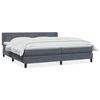 vidaXL Boxspringbett mit Matratze Dunkelgrau 180x220 cm Samt