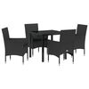 vidaXL Garten Essgruppe 5 stk. Schwarz Poly-Rattan
