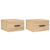 vidaXL Wand-Nachttische 2 Stk. Sonoma-Eiche 35x35x20 cm