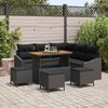 vidaXL Gartensofa-set mit Kissen 9 pcs Schwarz Poly-Rattan