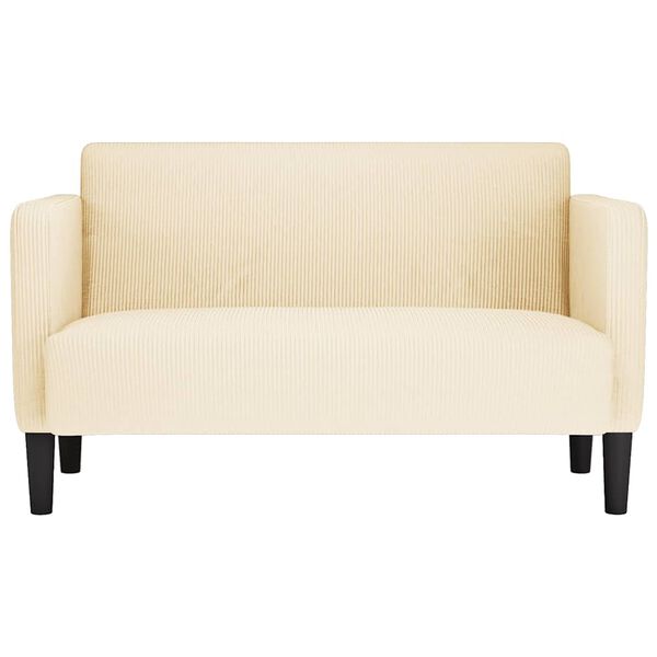 vidaXL Zweisitzer-Sofa Creme 109 cm Cordstoff