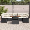 vidaXL Garten-Sofa-Set mit Kissen 8 pcs Schwarz und Creme