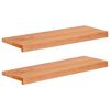 vidaXL Fensterb&auml;nke 2 stk. Lack 80 x 25 x 2 cm Massivholz Buche