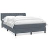vidaXL Boxspringbett mit Matratze Dunkelgrau 140x220 cm Samt