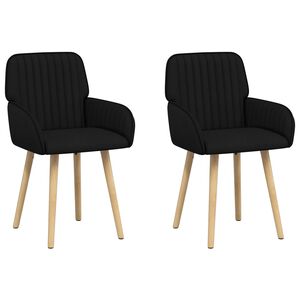 vidaXL Esszimmerst&uuml;hle 2 pcs Stoff Schwarz 56,5 x 50 x 87,5 cm