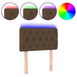 vidaXL LED Kopfteil Dunkelbraun 80x7x78/88 cm Stoff