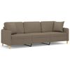 vidaXL 3-Sitzer-Sofa mit Kissen Taupe 210 cm Stoff