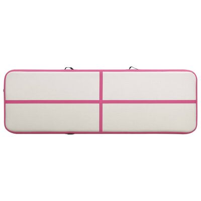 vidaXL Aufblasbare Gymnastikmatte mit Pumpe 400x100x15 cm PVC Rosa