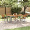 vidaXL Garten Essgruppe 7 pcs Grau Massivholz Akazie