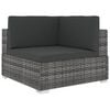 vidaXL Sofa-Eckteil mit Kissen Poly Rattan Grau