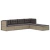 vidaXL 6-tlg. Garten-Lounge-Set mit Kissen Grau Poly Rattan