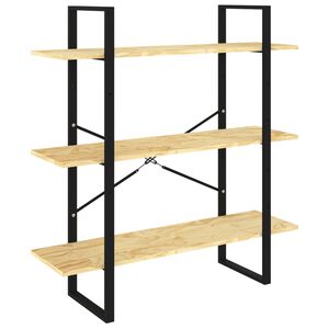 vidaXL B&uuml;cherregal 3 B&ouml;den 100x30x105 cm Massivholz Kiefer