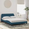 vidaXL Bett mit Matratze "Dover" Blau 140x200 cm Samt