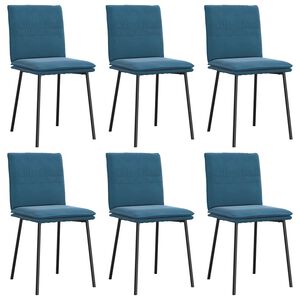 vidaXL Esszimmerst&uuml;hle 6 Stk. Blau Samt