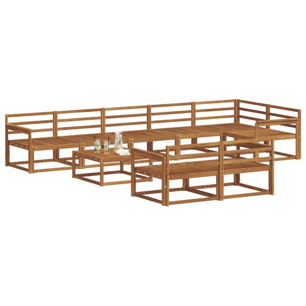 vidaXL Outdoor-Sofagarnitur 9 pcs Natur Massivholz Akazie