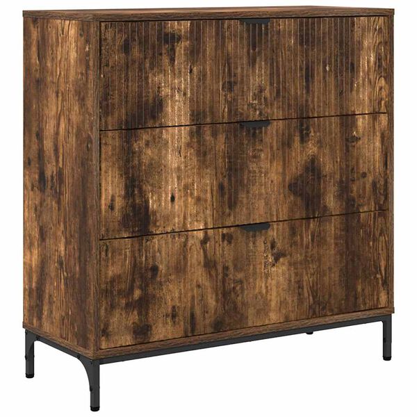 vidaXL Sideboard Ger&auml;ucherte Eiche 79,5 x 33 x 82 cm Holzwerkstoff