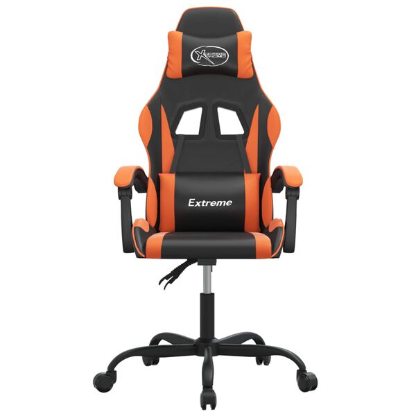 vidaXL Gaming-Stuhl Drehbar Schwarz und Orange Kunstleder