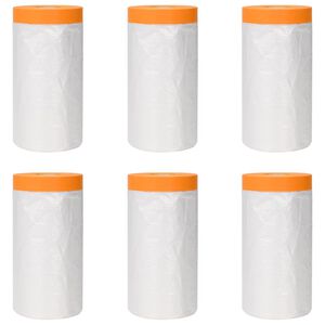 vidaXL Staubschutzfolie mit Klebeband 6 pcs Transparent 140 x 3300 cm