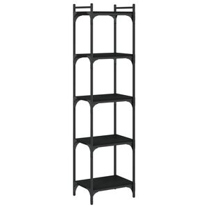 vidaXL B&uuml;cherregal 5 B&ouml;den Schwarz 40x30x154 cm Holzwerkstoff