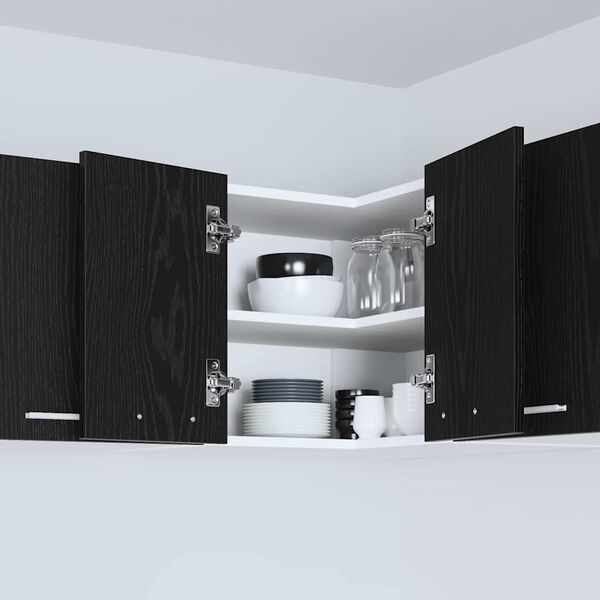 vidaXL H&auml;ngeschrank Schwarze Eiche und Wei&szlig; 57 x 57 x 40 cm