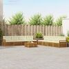 vidaXL Outdoor-Sofagarnitur mit Kissen 9 pcs Natur und Creme