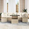 vidaXL Gartensofa-set mit Kissen mit Speicher 8 pcs Beige Poly Rattan