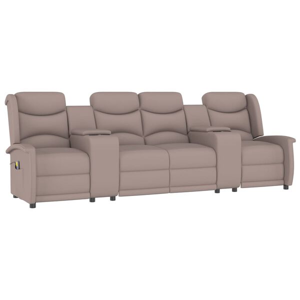 vidaXL 4-Sitzer Massagesessel mit Getränkehalter Taupe