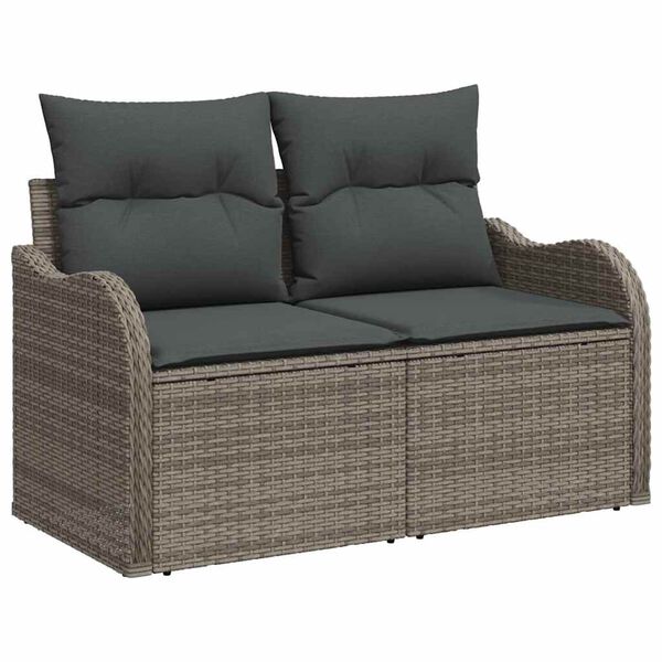vidaXL Gartensofa-set 7 pcs Grau Poly-Rattan