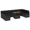 vidaXL Garten-Sofa-Set 11 stk. Schwarz Poly Rattan