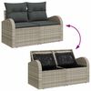 vidaXL Garten-Sofa-Set mit Speicher 9 pcs Hellgrau Poly Rattan
