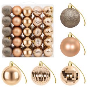 vidaXL Weihnachtskugelset 75 stk. Ros&eacute;gold 6 cm Polystyrol