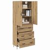 vidaXL Highboard 2 pcs Artisan-Eiche Ingenieurholz und Glas