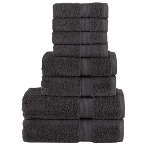 vidaXL 8 tlg. Premium-Handtuch-Set SOLUND Anthrazit 600 g/m&sup2;
