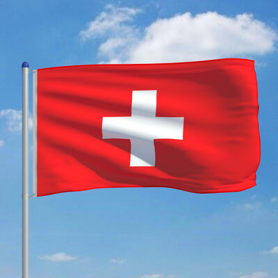 vidaXL Flagge der Schweiz und Mast Aluminium 6 m
