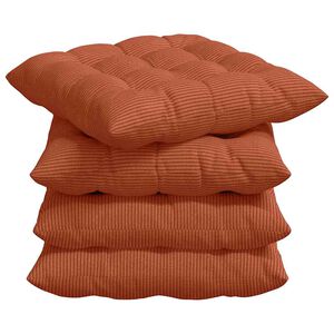 vidaXL Sitzkissen 4 pcs Rot-Orange 40 x 40 x 6 cm Cordstoff