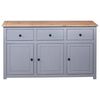 vidaXL Sideboard Grau 135x40x80 cm Kiefernholz Panama