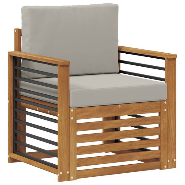 vidaXL Outdoor-Sofagarnitur mit Kissen Natur 71 x 63 x 73 cm