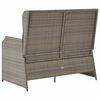 vidaXL Gartenbank mit Kissen Grau Poly Rattan