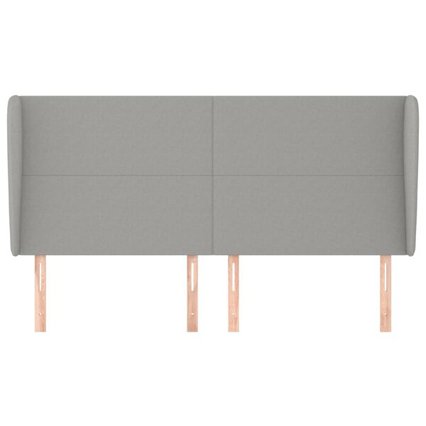 vidaXL Kopfteil mit Ohren Hellgrau 163x23x118/128 cm Stoff