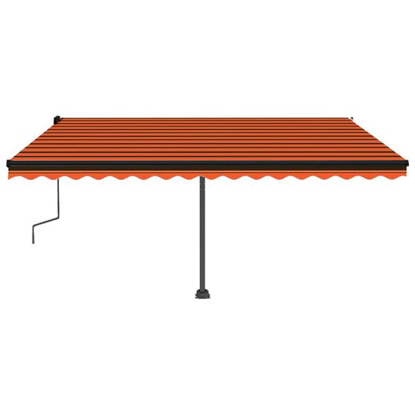 vidaXL Standmarkise Manuell Einziehbar 450x300 cm Orange/Braun